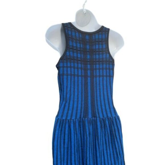 MARC NEW YORK ANDREW MARC Black & Blue Cotton Silk Textured Sleeveless Dress‎ S - Picture 7 of 11